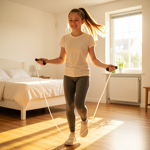 teenage jump rope morning