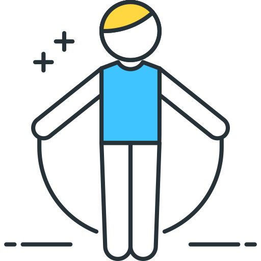 person jumping rope happily