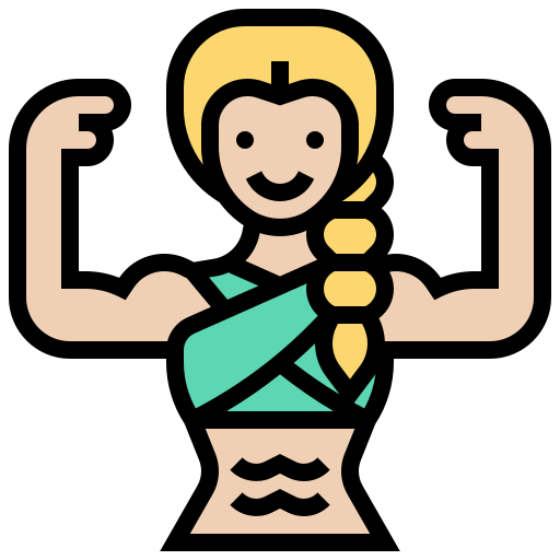woman flexing muscles