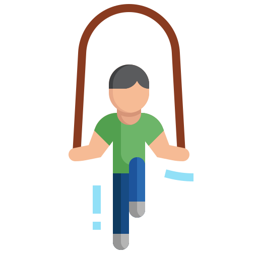 man jumping rope with pulling knee up